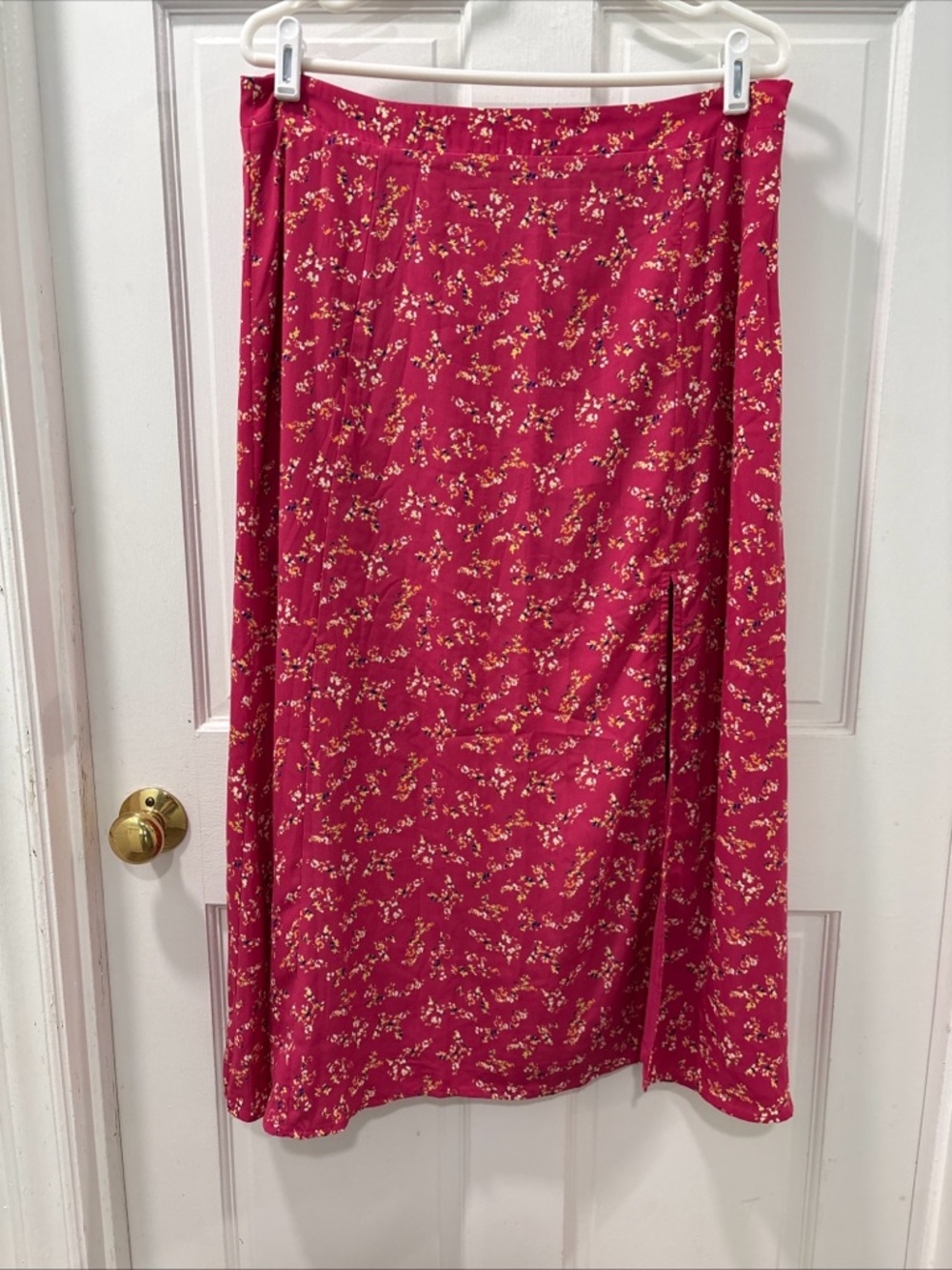 Lulus Women’s Floral Maxi Skirt Size XL Pink Cottagecore Summer Festival NWT
